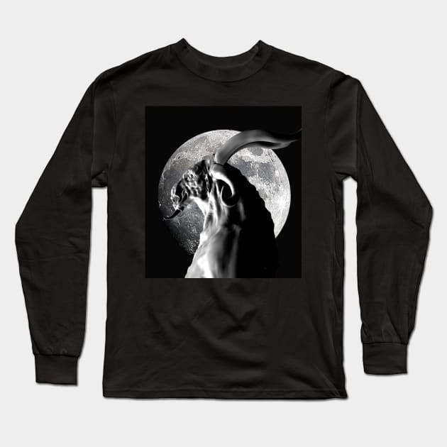 Moon Demon Long Sleeve T-Shirt by icarusismartdesigns